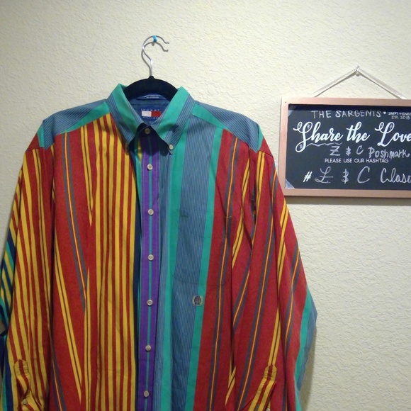 Tommy Hilfiger Other - Vintage Tommy Hilfiger 90s Color Block Button Up